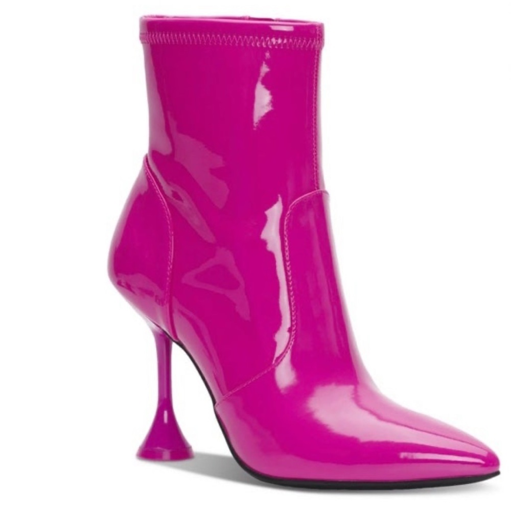 INC womens Ibrina patent pointed toe ankle boots